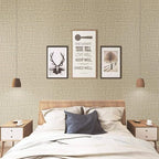 TANONE Khaki Contact Paper Peel and Stick, Grasscloth Beige Wallpaper Self - Image 4