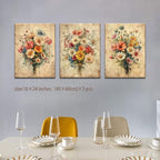 KISSFOX Framed Colorful Wildflower Canvas Wall Art Set Of 3 Flowers Pictures - Image 5