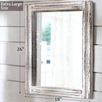 AAZZKANG Large Wall Mirrors 26"x18" Rustic Wood Mirror Rectangle Decorative - Image 2