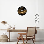 Black and Glod Wall Clocks for Living Room Decor Glass Wall Clock Battery - Image 3