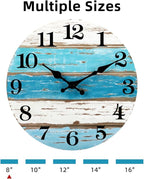 CHYLIN Wall Clock, Beach Themed Blue Wall Clocks Battery Operated Silent - Image 2