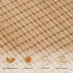 SEEYE Cordless Bamboo Roman Shades, Roll Up Blind Privacy Shade - Image 4