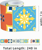 FLFK Wallpaper Border Tile Stickers Peel and Stick Wall Border - Image 2