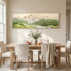 Large Framed Green Landscape Wall Art - Image 8
