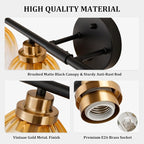 TALOYA Bathroom Vanity Light Fixtures, 4-Light Black and Gold Wall Lights - Image 4