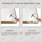 LOAAO 48”X32” Gold Bathroom Mirror, Rounded Rectangle Gold Frame Mirror - Image 7