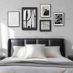 Framed Black and White Abstract Wall Art - Image 4