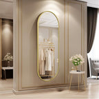 Large Oval Full Length Mirror, Pill Shaped Oblong Bathroom Wall-Mounted Mirrors - Image 2