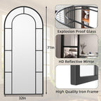 Arched Full Length Mirror, Oversized Floor Length Standing Mirrors, Large Body - Image 5