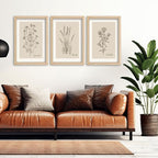 YWJKWLGS Vintage Botanical Wall Art 11x16 Inch Set of 3 Wooded Framed - Image 5