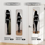 SCWF-GZ 47x14 Mirror Rectangle Full Body Length Door Hanging Wall Mounted - Image 8
