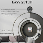 Modern Walnut Marble Dial Wall Clock, Large Wood Metal Frame Silent Non Ticking - Image 5