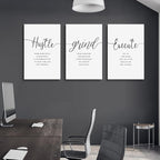 Canvas Grind Quote, Hustle Grind Execute, Inspirational Print, Office Wall Art - Image 5