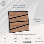 WoveN SounD Artisan Acoustic Wall Panels, 16 Pack 12x12 Inch, PVC Wood Grain - Image 3