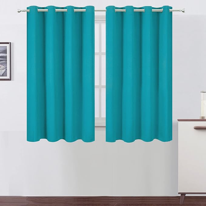 LEMOMO Teal Thermal Blackout Curtains/52 x 54 Inch/Set of 2 Panels Room by Lemomo