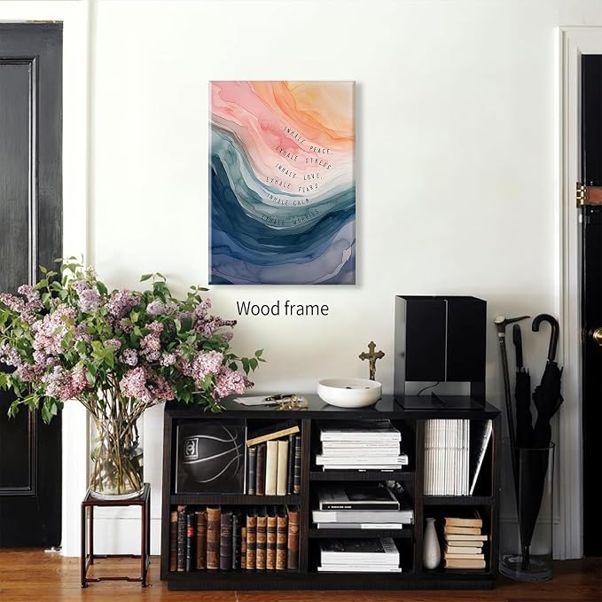 Mental Health Poster Inhale Exhale Meditation Wall Art 24x36 inch Framed - Image 3