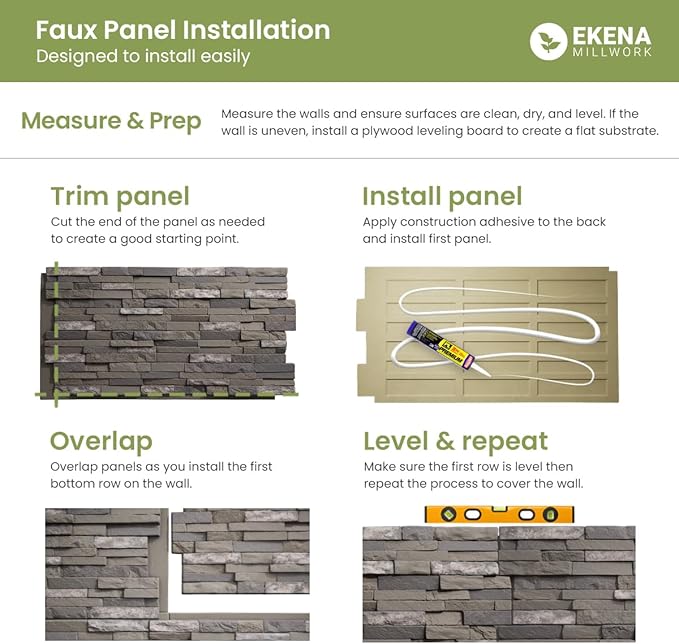 EverStone Aged Brick Faux Brick Panel, 46 7/8"W x 27"H x 1 1/4"D, French - Image 4