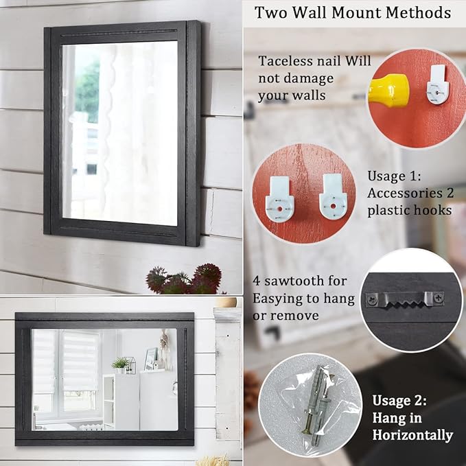 AAZZKANG Black Mirrors for Wall 50 x 40 cm - Image 3