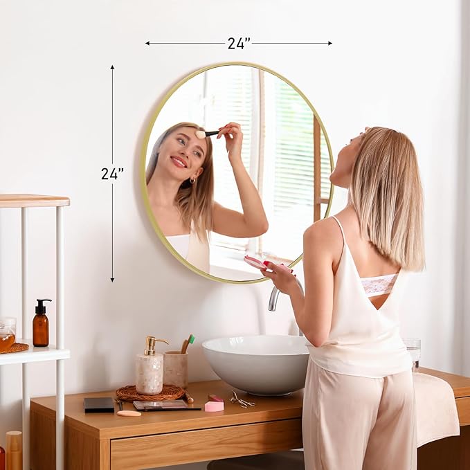 Sweetcrispy 24 Inch Round Wall Mirror - Image 3