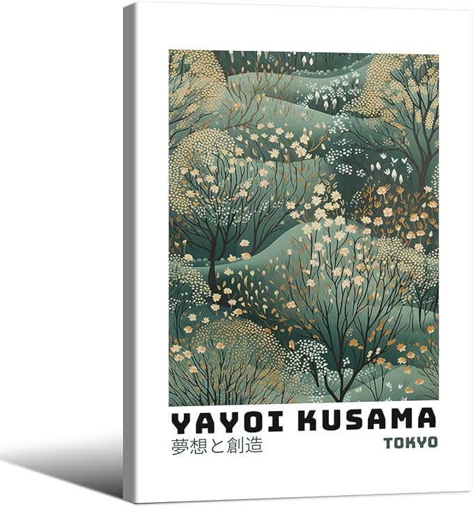 Yayoi Kusama Inspired Poster Japanese Botanical Wall Art Abstract Yayoi Kusama by Unknown