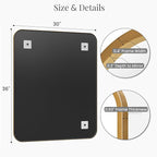 30x36 Inch Matte Gold Bathroom Vanity Mirrors | Flush Mount Deep Set Metal Wall - Image 7
