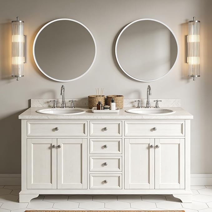WallBeyond Round Wood Mirror 24 inch Circle Wall Mirror - Image 4