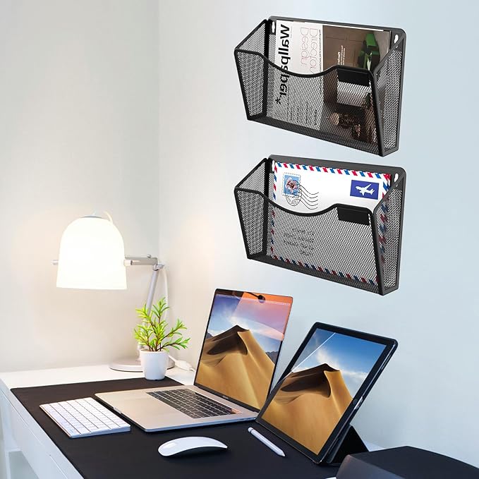 Gawerk 3 Pack Wall File Organizer, Mesh Wall File Pocket Mail Organizer Hanging - Image 5