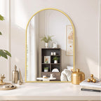 Arched Wall Mirror 36x24 Inch Gold Bathroom Vanity Mirror - Image 6