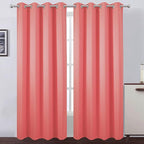 LEMOMO Blackout Curtains 52 x 84 inch/Coral Curtains Set of 2 Panels/Thermal by Lemomo