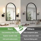 MOKATNG Wall Sconces Set of Two, Matte Black Bathroom Sconces - Image 2