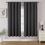 CUCRAF Dark Grey Blackout Curtains 54 inch Length 2 Panels Set, Rod Pocket Room by CUCRAF