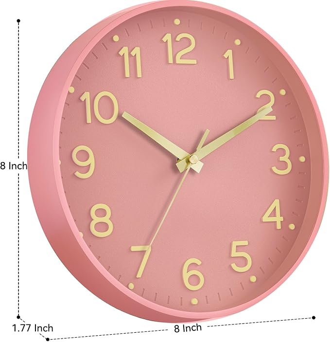 Roymnie Silent Wall Clocks Battery Operated 8 Inch-Modern Non Ticking Analog - Image 3