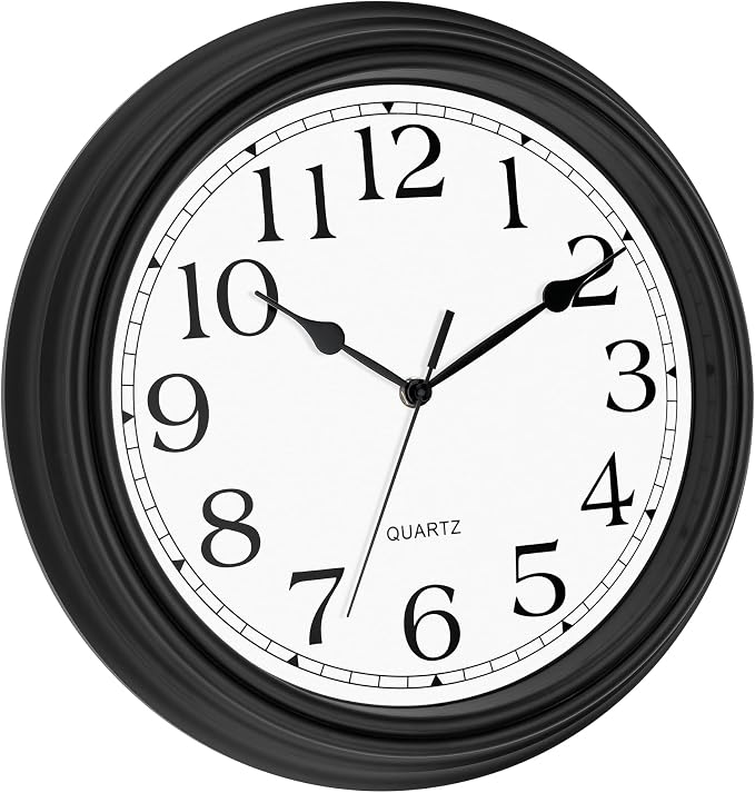 Foxtop 14 Inch Wall Clock Battery Operated Silent Non-Ticking Round Classic - Image 7