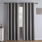 IGEMAEVE Light Grey Blackout Curtains 84 Inch Length 2 Panels Set, Grommet by IGEMAEVE