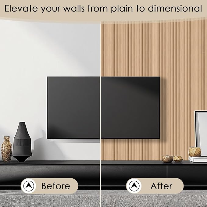 8-Pack 3D Slat Wall Panels — Soundproof Faux Wood Wall Panels - Image 3