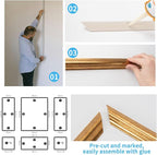 Art3d Pre-Cut Wall Molding Set of 6 pcs, Ready-to-Assemble Wainscoting Panels - Image 6