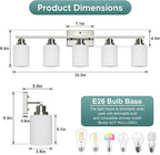 Ascher Bathroom Light Fixtures, 5-Light Vanity Light Over Mirror, Brushed - Image 2