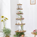 Corner Shelves, Floating Corner Shelf, Round End Wall Mount Display Shelf - Image 7