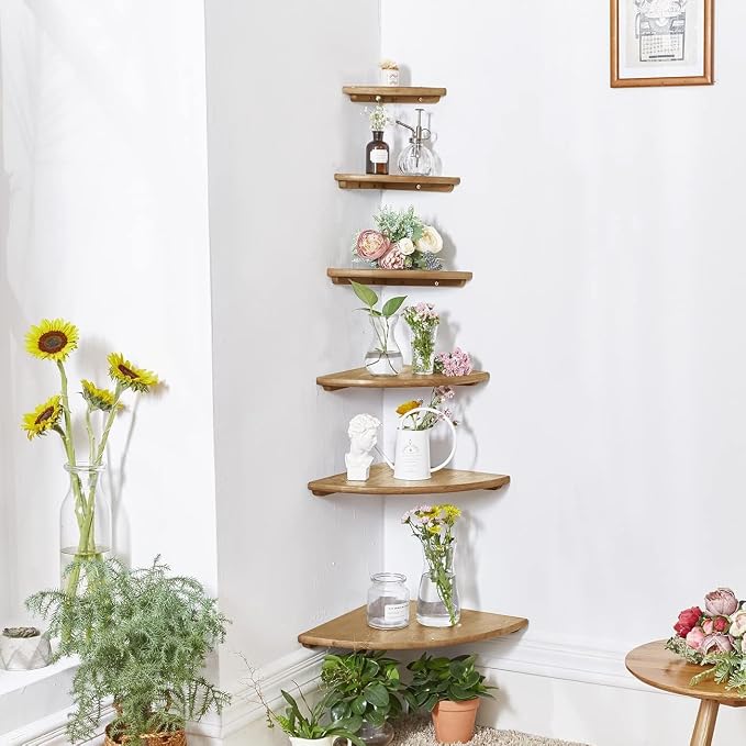 Corner Shelves, Floating Corner Shelf, Round End Wall Mount - Image 7