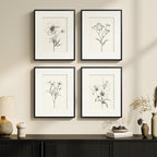 Framed Black and White Botanical Wall Art - Image 2