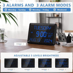 Raynic Digital Clock, 11.5" Large Display Calendar Clock - Image 4