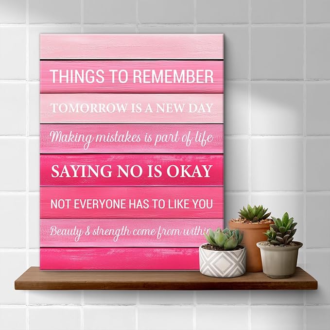 Inspirational Pink Wall Art Decor, Preppy Motivational Room Sign - Image 4