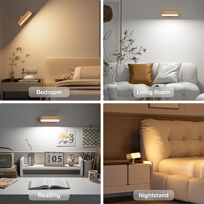 Hensam Battery Operated Wall Sconces, Wireless LED Wall Sconce Set of Two - Image 7