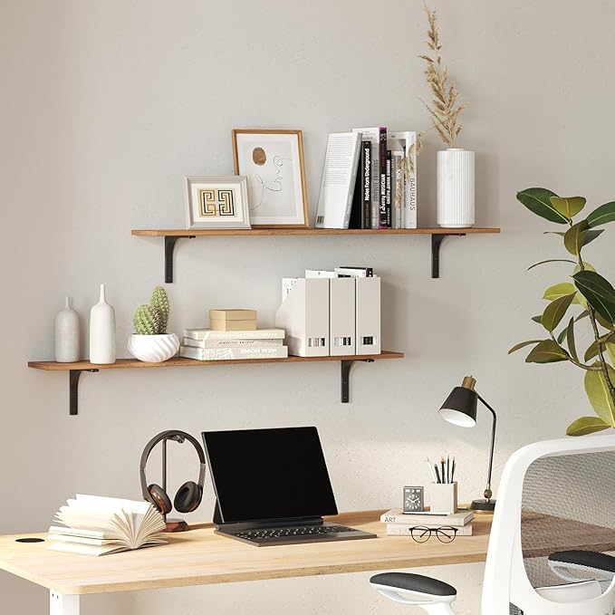 DINZI LVJ Long Wall Shelves, 31.5Inch Wall Mounted Shelves Set of 4, Extra - Image 8