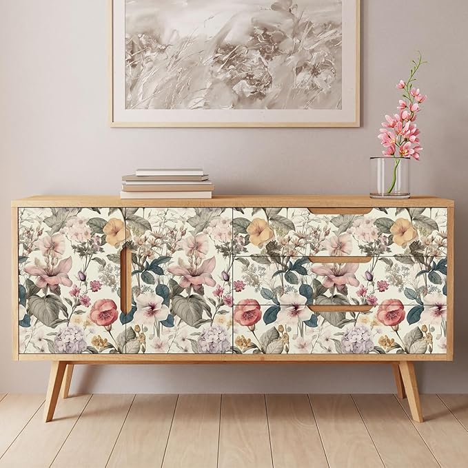 Jeweluck Floral Wallpaper Peel and Stick Vintage Floral Contact Paper Peel and - Image 6