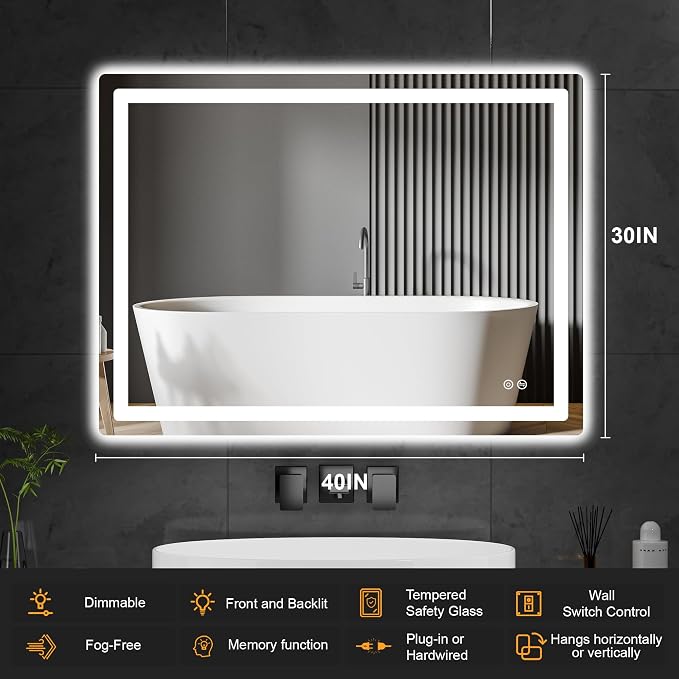 AMOISE LED Bathroom Vanity Mirror - Image 8