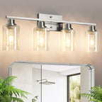Ascher Bathroom Light Fixtures, 4-Light Vanity Light Over Mirror, Brushed by Ascher