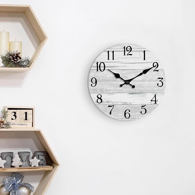 KECYET Wall Clock Battery Operated 14 Inch Large Gray Silent Non Ticking - Image 7