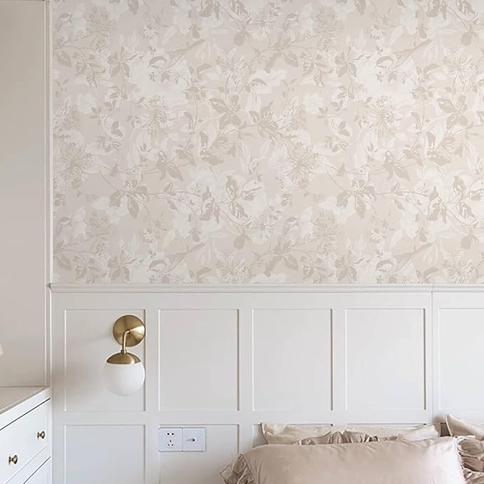 Heroad Beige Brown Wallpaper Floral Wallpaper Peel and Stick Boho Contact Paper - Image 3