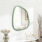 Asymmetrical Mirror for Wall Irregular Wood Frame Modern Unique Wall Mirror - Image 2